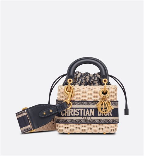 lady dior wicker bag small|christian dior basket bag.